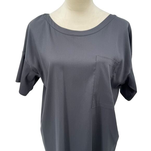 Emerson Fry NWT Dark Gray Woven Tencel Blend Front Pocket Oversized Boxy Top - Picture 9 of 13